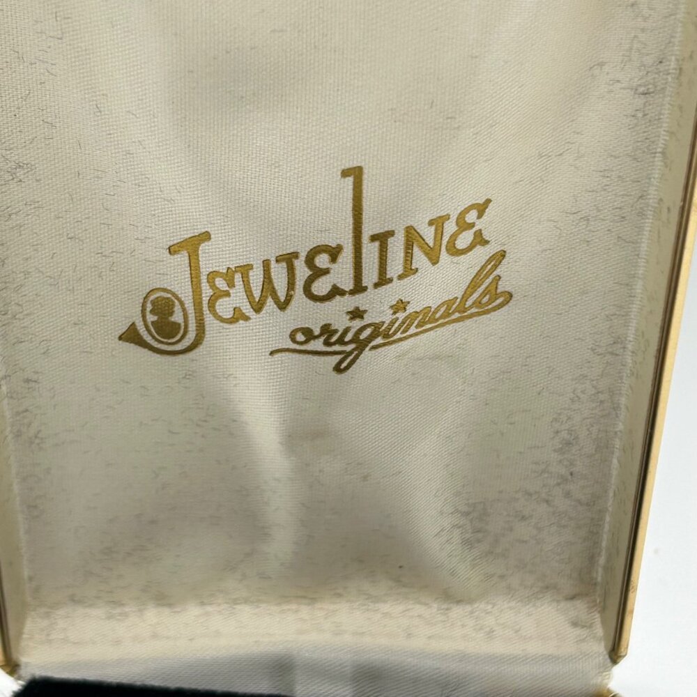 Jeweline Originals Brooch Earring Set Gold Tone Faux Pearl Grapes Leaf MCM Box - Picture 3 of 16